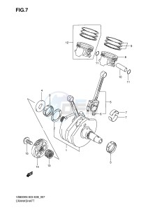 VS800 (E3-E28) INTRUDER drawing CRANKSHAFT