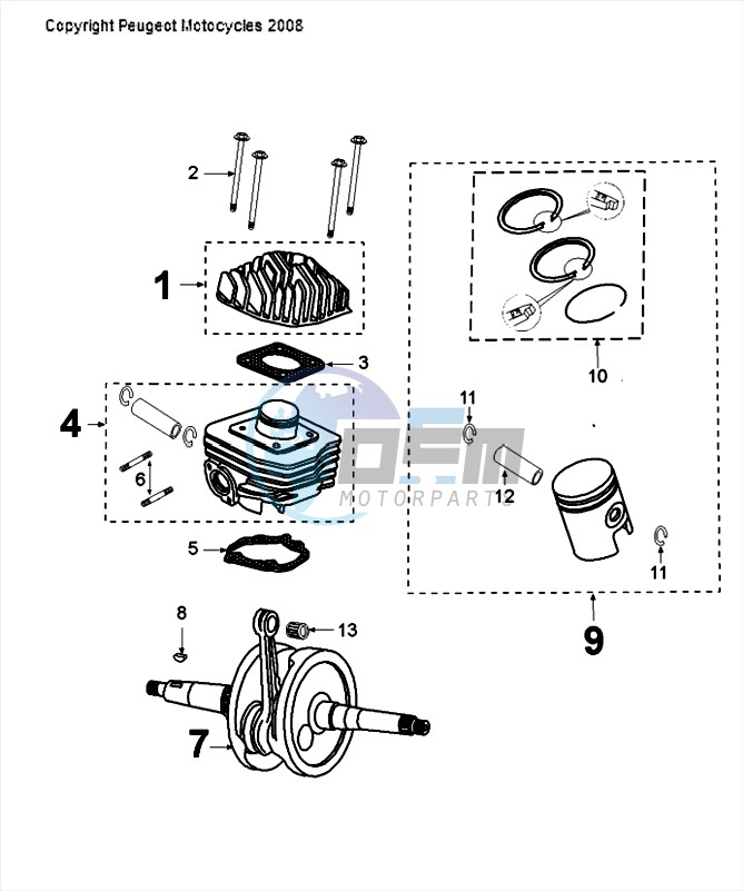 CRANKSHAFT AND PISTON