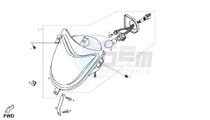 DXR - 200 CC VTHSM1B1A drawing HEADLAMPS