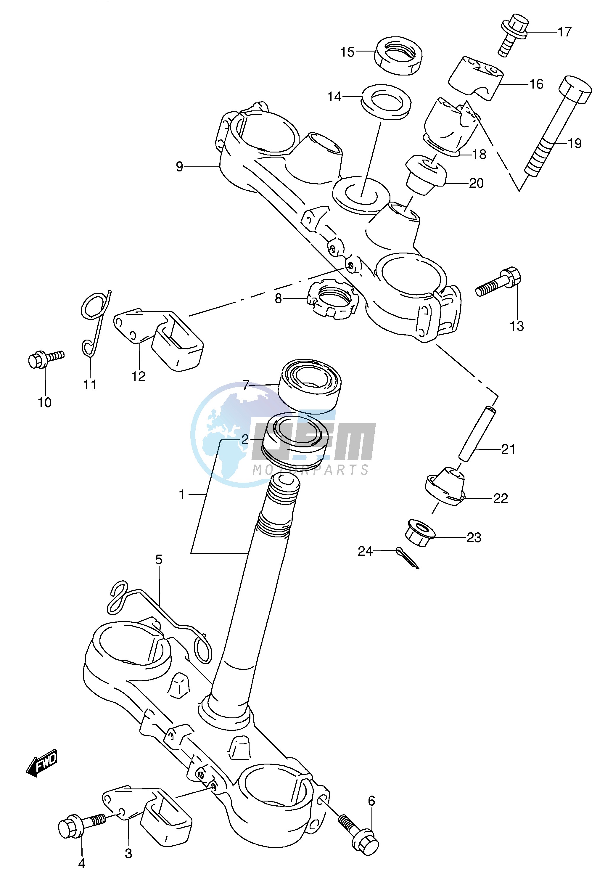 STEERING STEM (MODEL S)