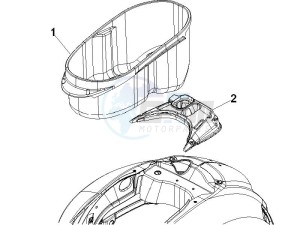 GTS 250 ABS drawing Helmet housing - Undersaddle