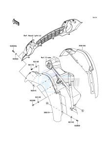 MULE_610_4X4 KAF400ACF EU drawing Front Fender(s)