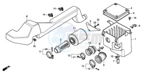 TRX200D FOURTRAX drawing AIR CLEANER