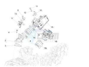 Liberty 150 4t 3v ie lem ( Vietnam ) drawing Throttle body - Injector - Union pipe