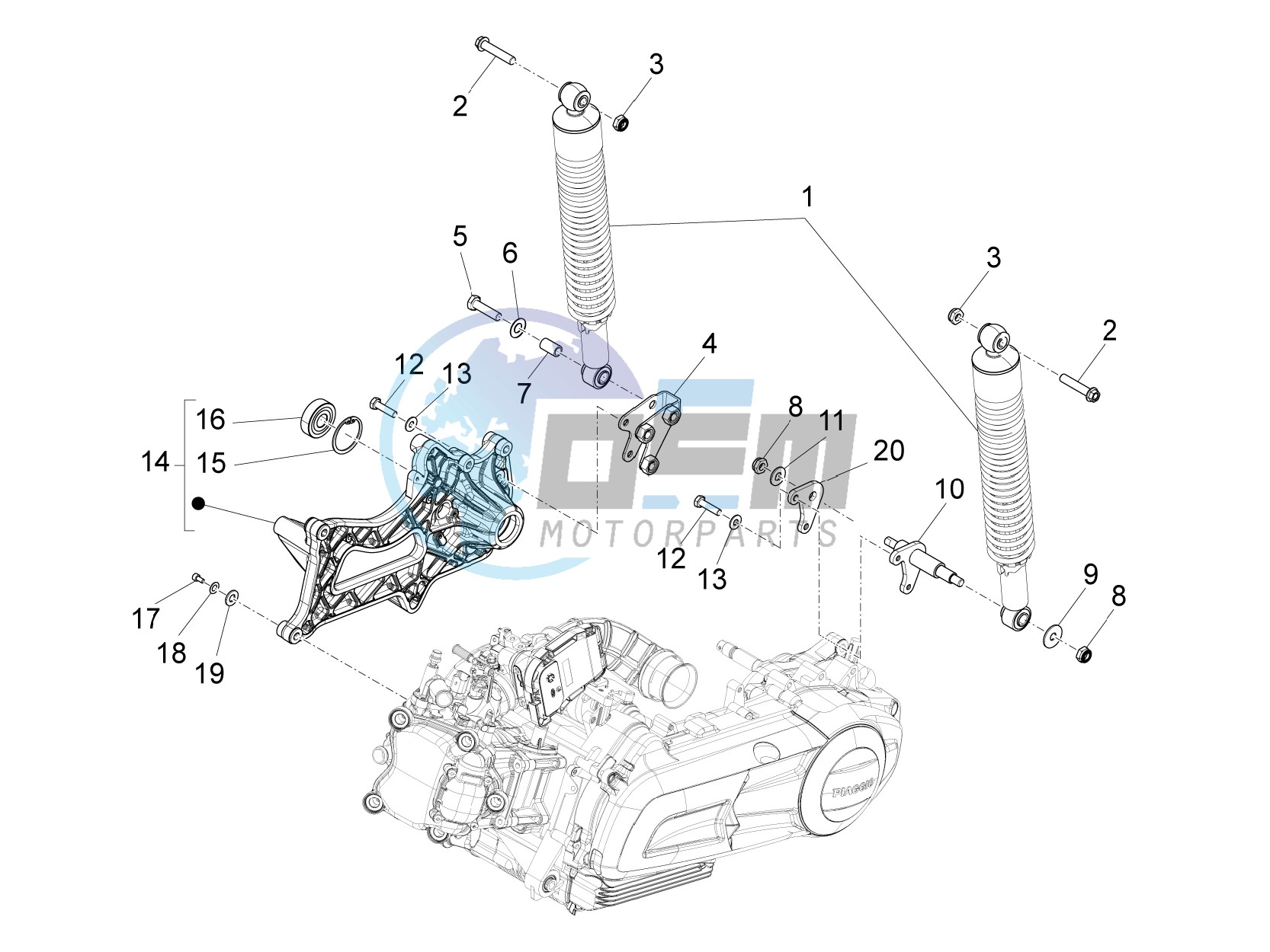 Rear suspension - Shock absorbers