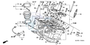 VFR8009 UK - (E / MME) drawing CYLINDER HEAD (REAR)