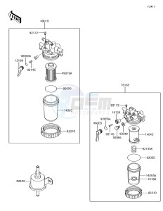 MULE PRO-DX KAF1000EHF EU drawing Fuel Filter