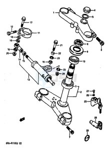 GSX-R1100 (G-H-J) drawing STEERING STEM