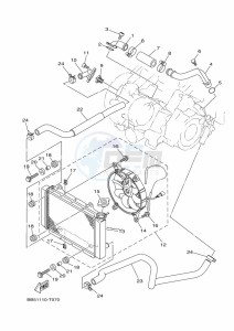 YFM450FWB KODIAK 450 (BJ5E) drawing RADIATOR & HOSE