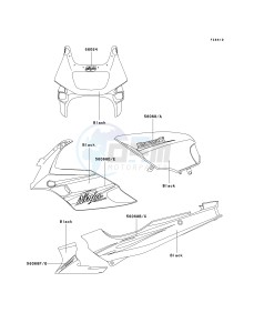 EX 500 D [NINJA 500R] (D6F-D9F) D8F drawing DECALS-- BLACK- --- D8F- -