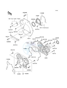 KAF 950 G [MULE 4010 TRANS4X4 DIESEL] (G9F-GAF) G9F drawing ENGINE COVER-- S- -