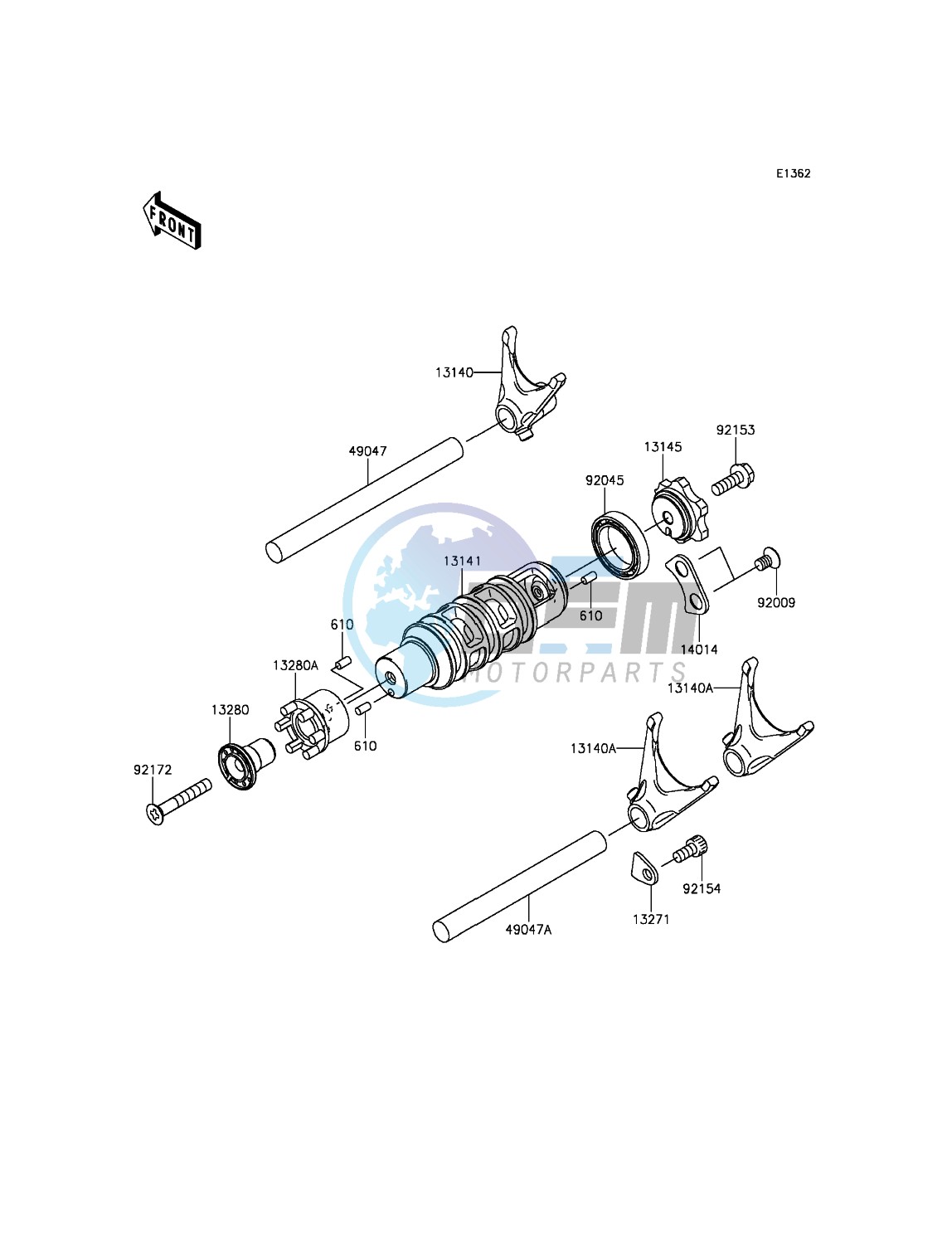 Gear Change Drum/Shift Fork(s)