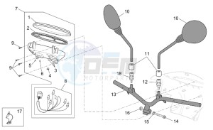 Scarabeo 50 4T E2 drawing Handlebar - Dashboard