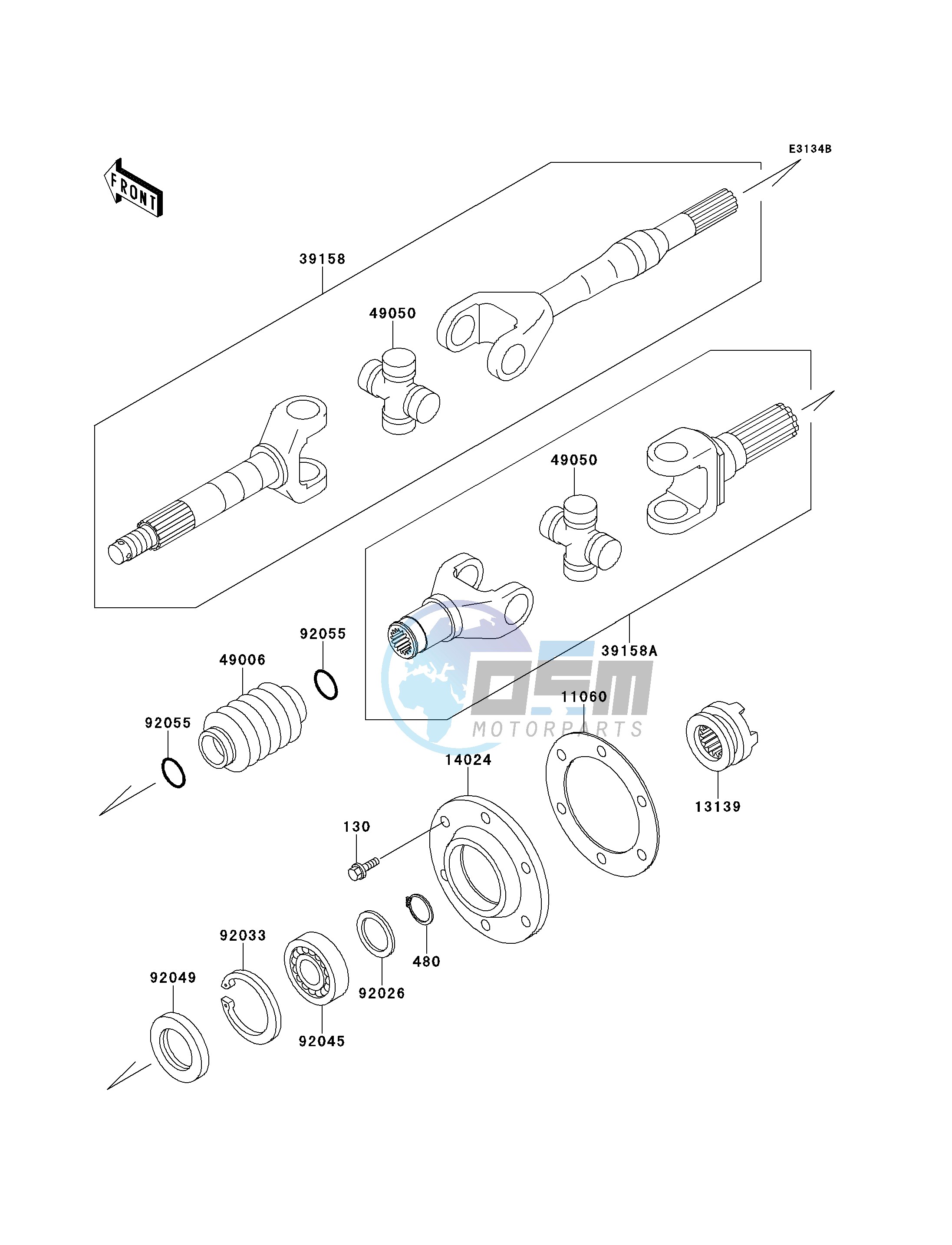 DRIVE SHAFT-- REAR- -