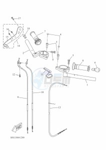 YZF125-A YZF-R125 (BGV2) drawing STEERING HANDLE & CABLE