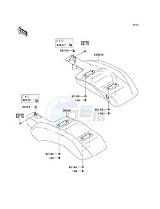 MULE_600 KAF400BCF EU drawing Rear Fender(s)