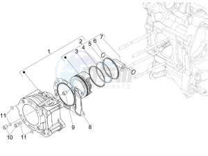 X7 250 ie Euro 3 drawing Cylinder-piston-wrist pin unit