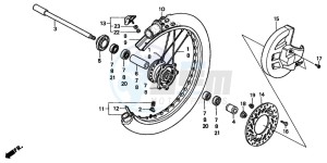 CR125R drawing FRONT WHEEL