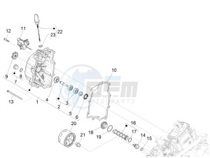 GTS 300 HPE 4T-4V IE ABS E4 (EMEA) drawing Flywheel magneto cover - Oil filter