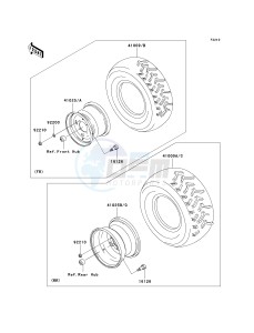 KVF 650 E [BRUTE FORCE 650 4X4 HARDWOODS GREEN HD] (E6F-E9F) E8F drawing WHEELS_TIRES