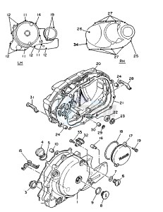 XV VIRAGO 535 drawing CRANKCASE COVER