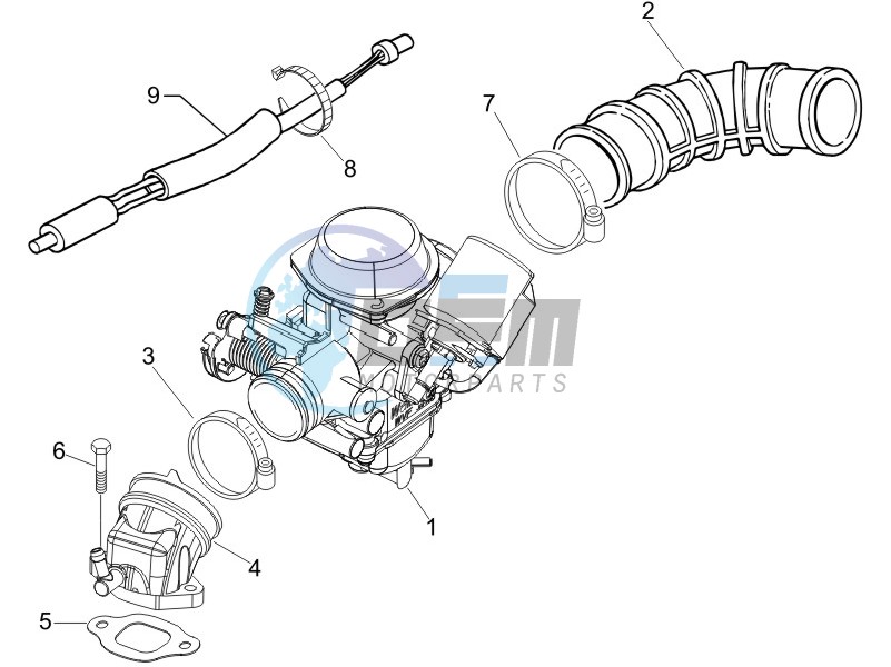 Carburettor assembly - Union pipe