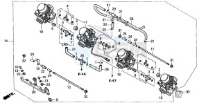 CB600F CB600F drawing CARBURETOR (ASSY.) (1)