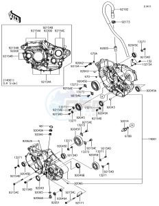 KX450F KX450HHF EU drawing Crankcase