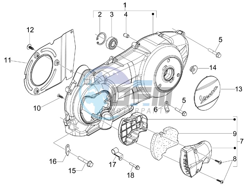 Crankcase cover and cooling