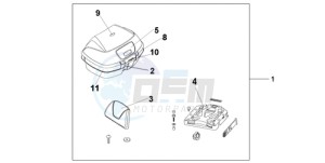 CBF600NA9 France - (F / ABS CMF) drawing TOP BOX 45 L PEARL AMBER YELLOW