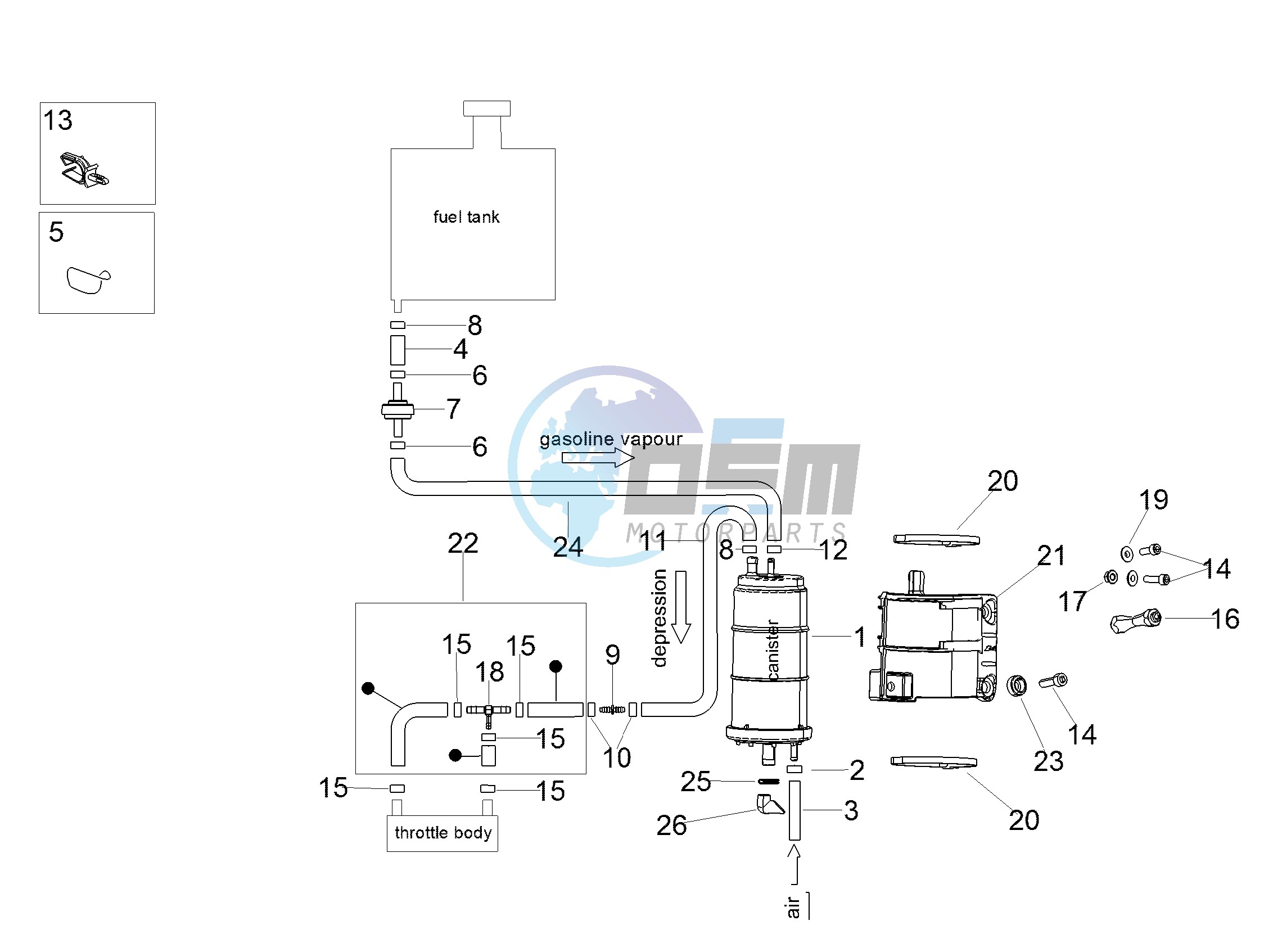 Fuel vapour recover system