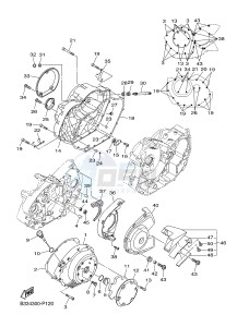 XVS950CR XVS950 ABS XV950 RACER (B334) drawing CRANKCASE COVER 1