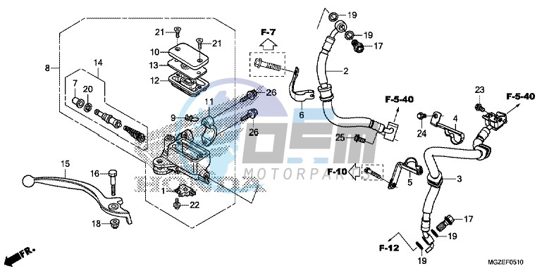 FRONT BRAKE MASTER CYLINDER (ABS)