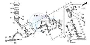 CB1300A9 France - (F / ABS CMF MME TWO) drawing RR. BRAKE MASTER CYLINDER (CB1300A/CB1300SA)