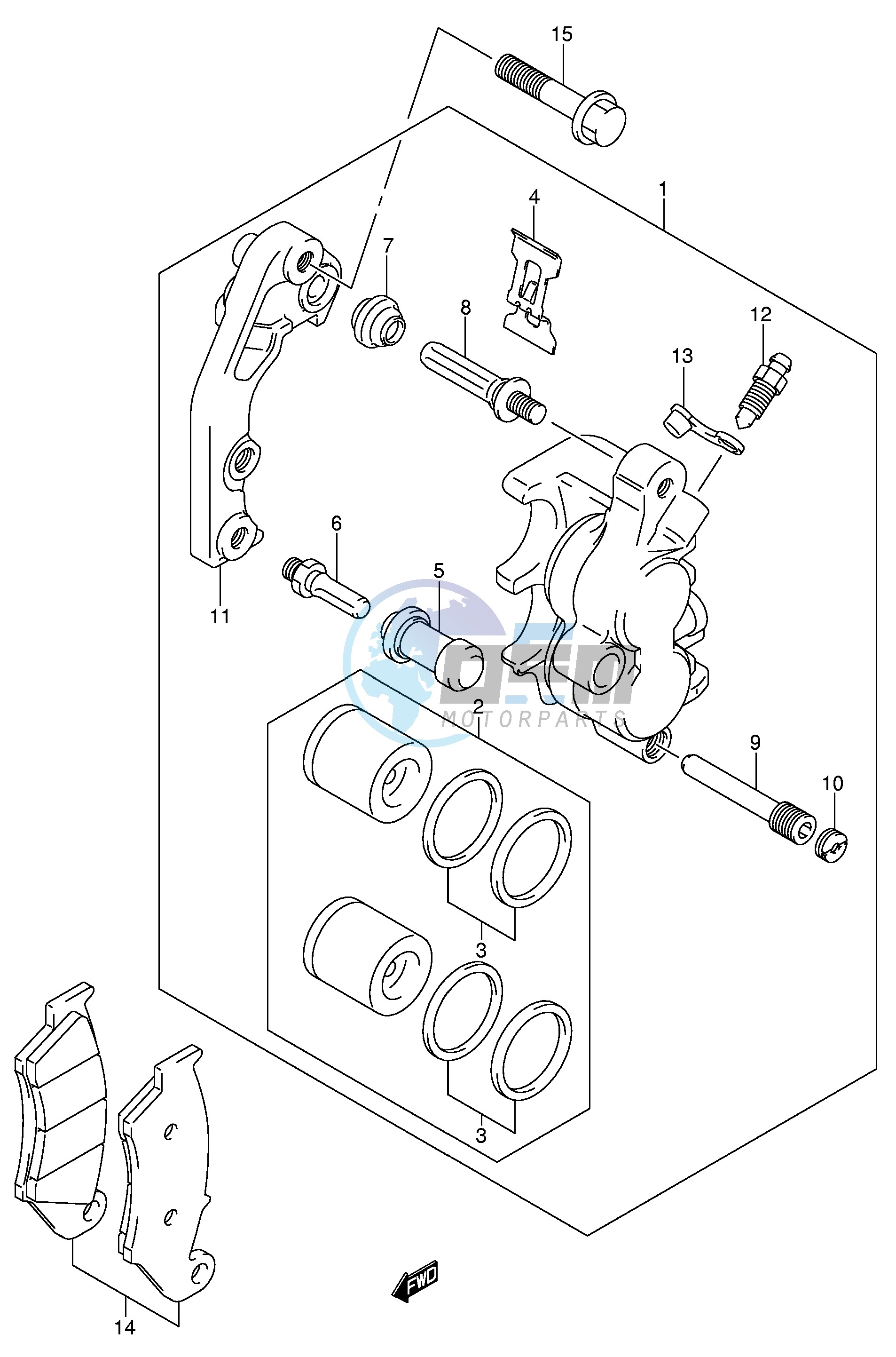 FRONT CALIPER (MODEL K5 K6)