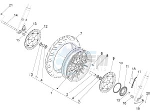 California 1400 Touring ABS USA-CND 1380 drawing Front wheel