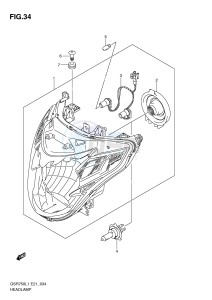 GSR750 (E21) drawing HEADLAMP (GSR750L1 E21)