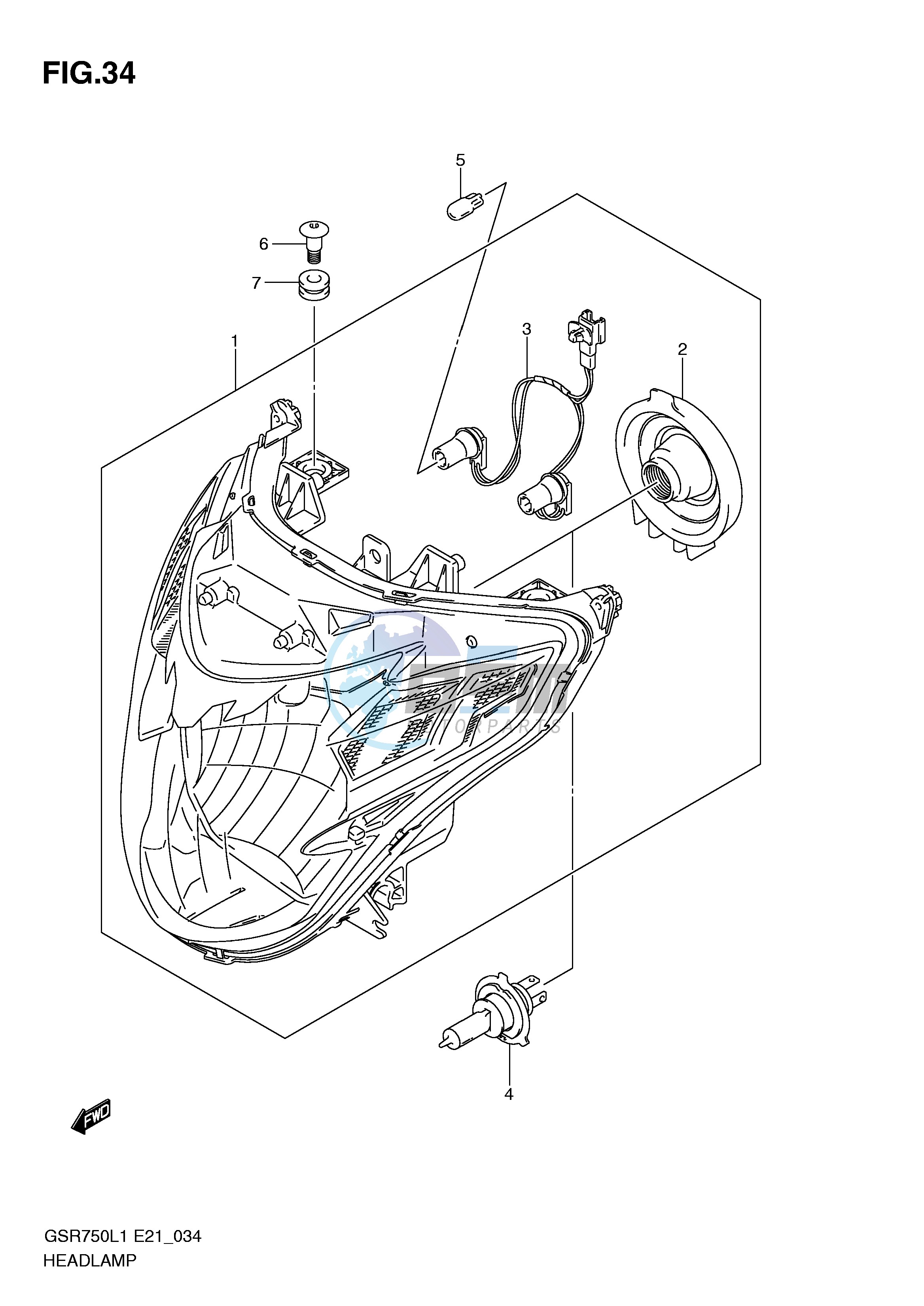 HEADLAMP (GSR750L1 E21)