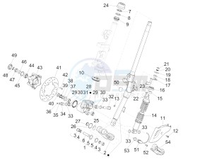 150 Sprint 4T 3V ie (APAC) (AU, CD, EX, JP, RI, TH) drawing Fork/steering tube - Steering bearing unit