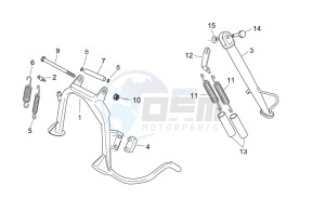 Scarabeo 125-250 e2 (eng. piaggio) drawing Central stand