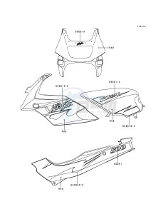 EX 500 D [NINJA 500] (D1-D5) [NINJA 500] drawing DECALS-- RED- --- EX500-D2- -