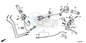 CBR300RAF CBR300RA Europe Direct - (ED) drawing HANDLE LEVER/SWITCH/CABLE