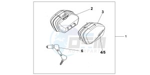 CBF600N drawing STANDARD PANNIER SET - INTERSTELLAR BLACK MET