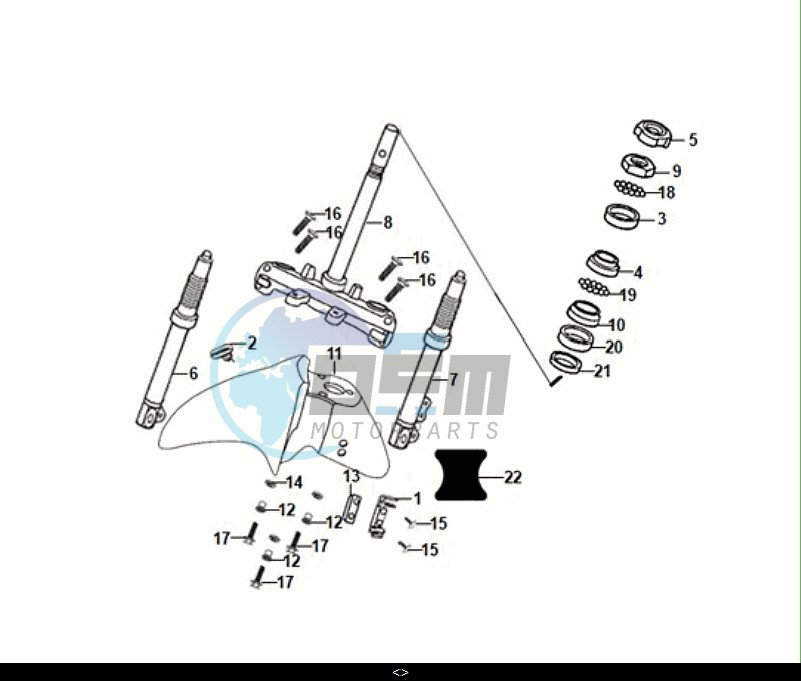 STEERING STEM - FRONT CUSHION