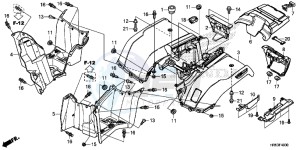 TRX500FM5G TRX500FM Australia - (U) drawing REAR FENDER