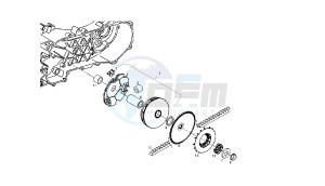 GP1 OPEN - 50 CC VTHPR1B1A EU2 drawing DRIVEN PULLEY