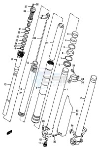 RM250 (T-V-W-X-Y) drawing FRONT DAMPER (MODEL X)