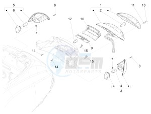 LXV 125 4T 3V E3 (APAC) drawing Rear headlamps - Turn signal lamps