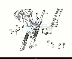 FIDDLE IV 125 (XG12W1-IT) (M0) drawing STEERING STEM - FRONT CUSHION