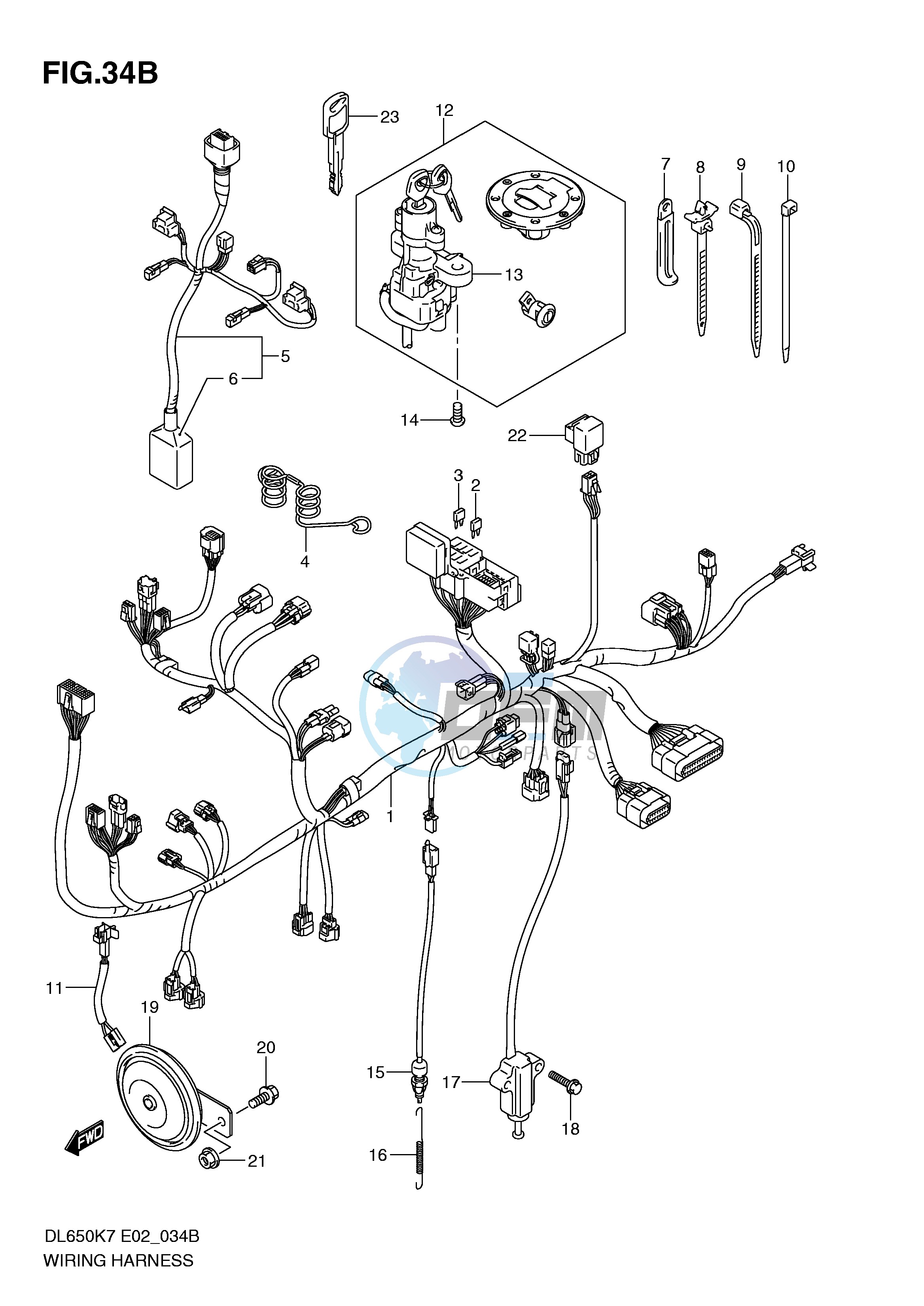 WIRING HARNESS (DL650K8 U3K8 K9 UEK9 L0 UEL0)